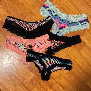 PINK Victoria's Secret Lace Trim Panties Set